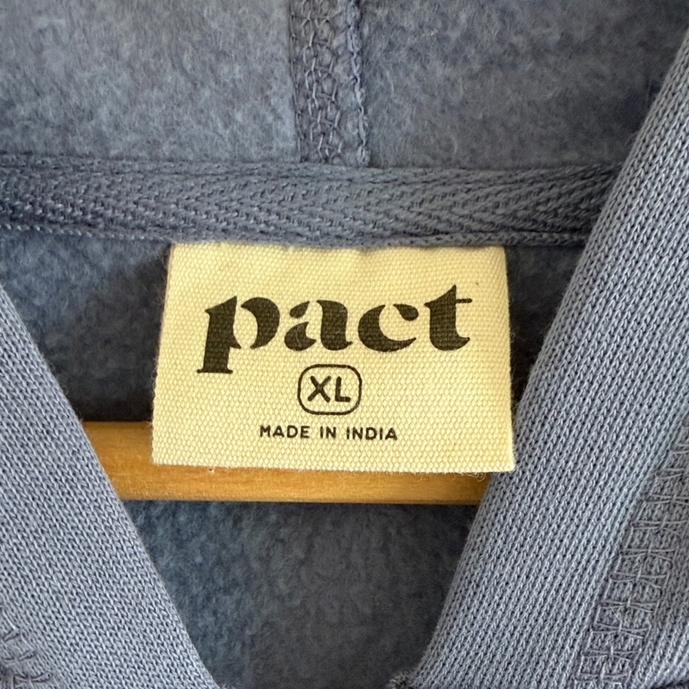 Pact Cloud Brushed Fleece Zip Hoodie Blue Ice size XL - Picture 5 of 6